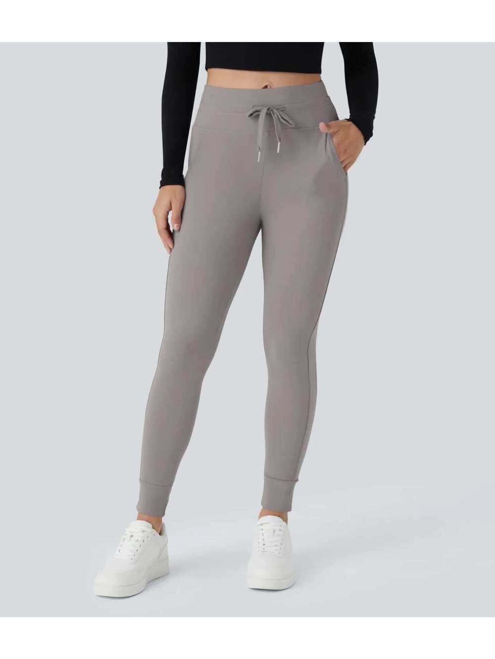 Halara SoftlyZero Plush High Waisted Full Length Joggers Gray Size XS